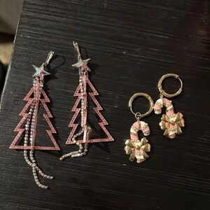 Christmas Tree and candy candy Earrings Set